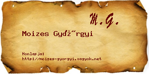 Moizes Györgyi névjegykártya